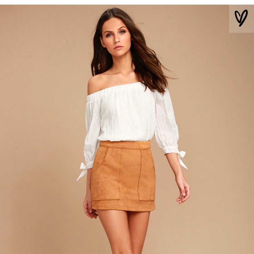 LULUS | Tan Suede Mini Skirt